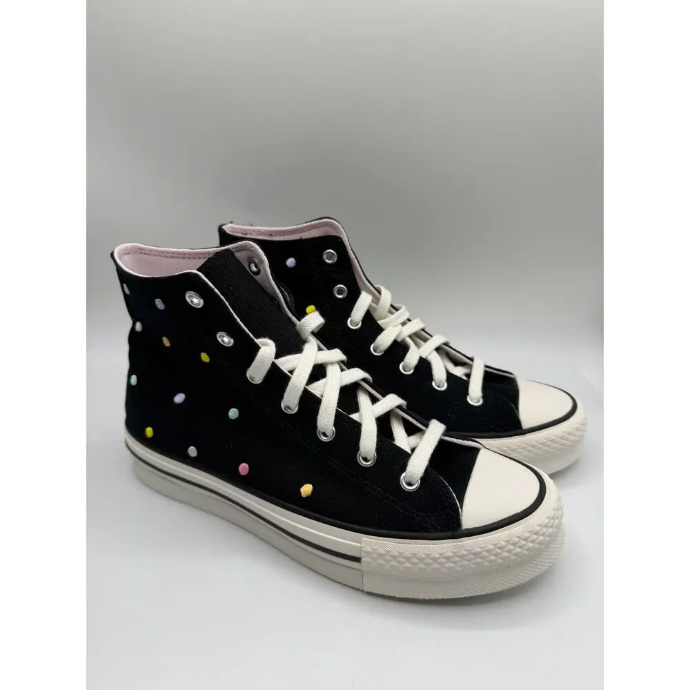 Converse CTAS Eva Lift (Big Kid) Platform, Black/Vintage White/Egret, 6 M US
